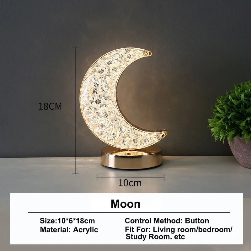 Touch Control 3D Crystal Night Light with Dimmable LED