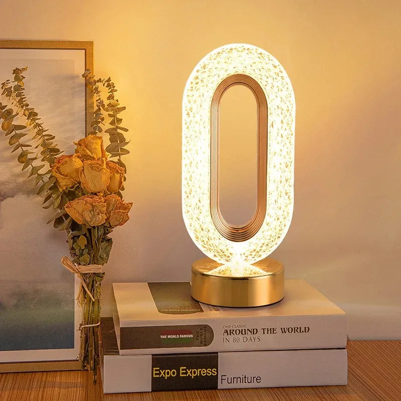 Touch Control 3D Crystal Night Light with Dimmable LED