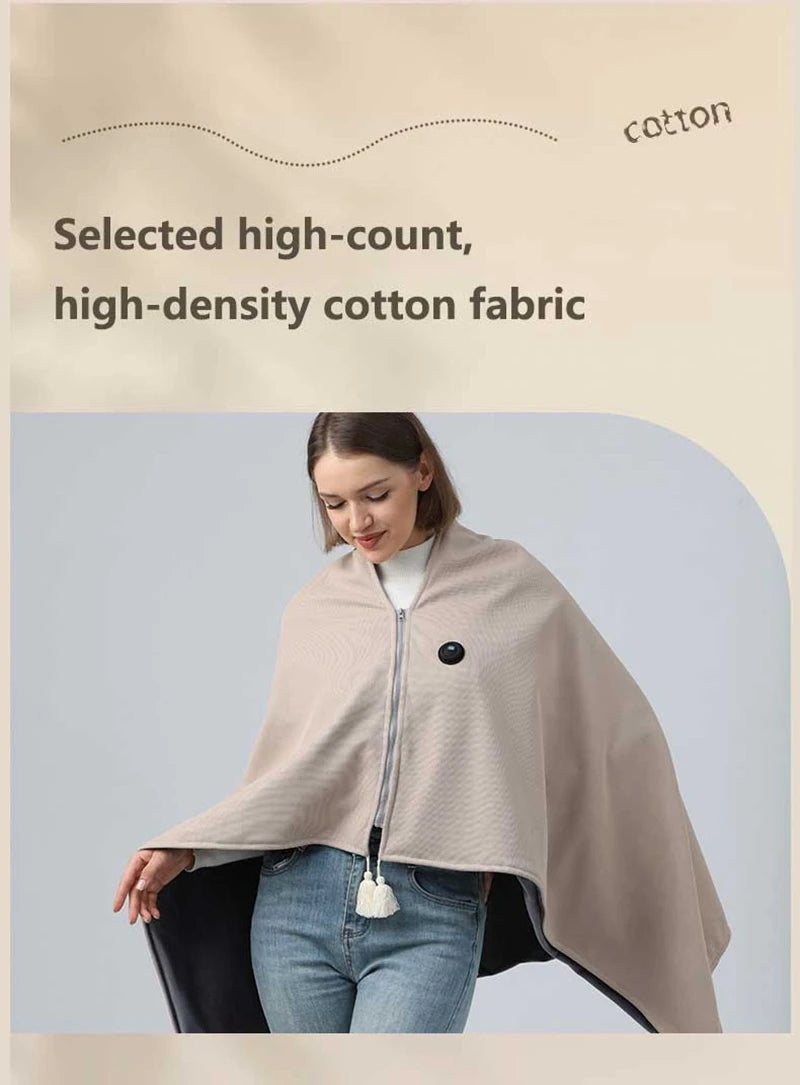 USB Heated Wearable Blanket Shawl with 3 Temperature Settings