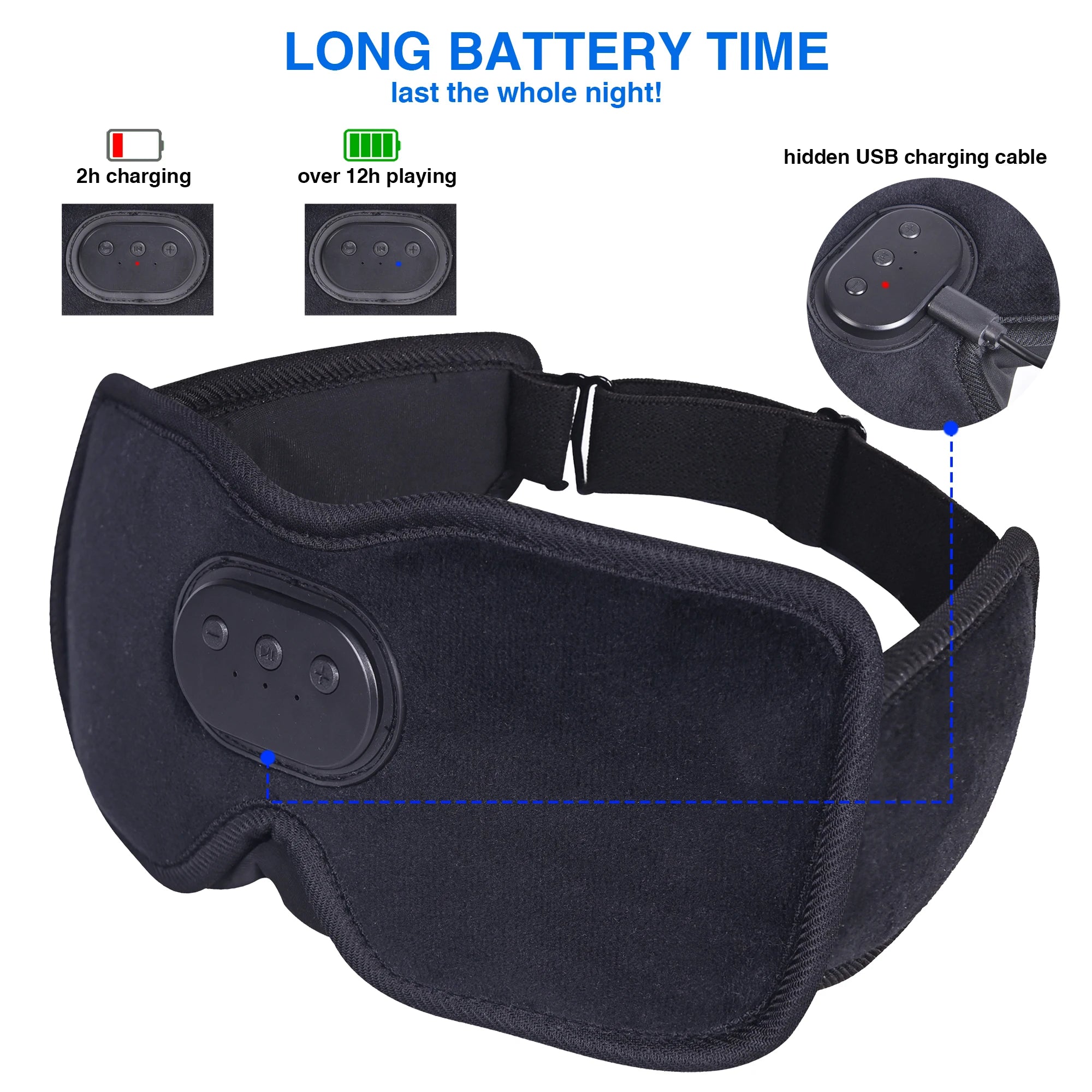 Heated Bluetooth Sleep Mask with Wireless Headphones