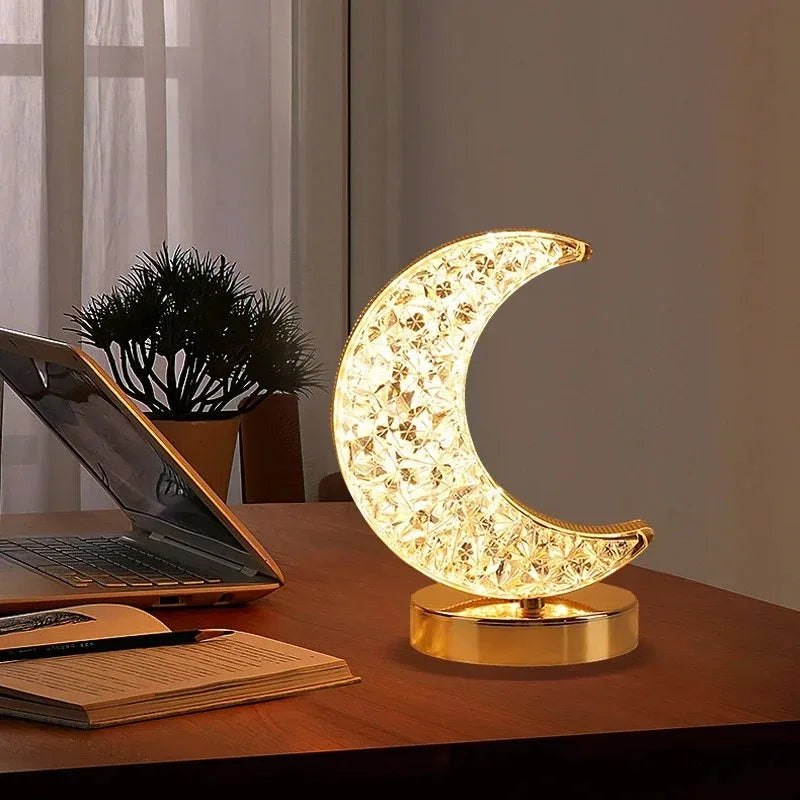 Touch Control 3D Crystal Night Light with Dimmable LED