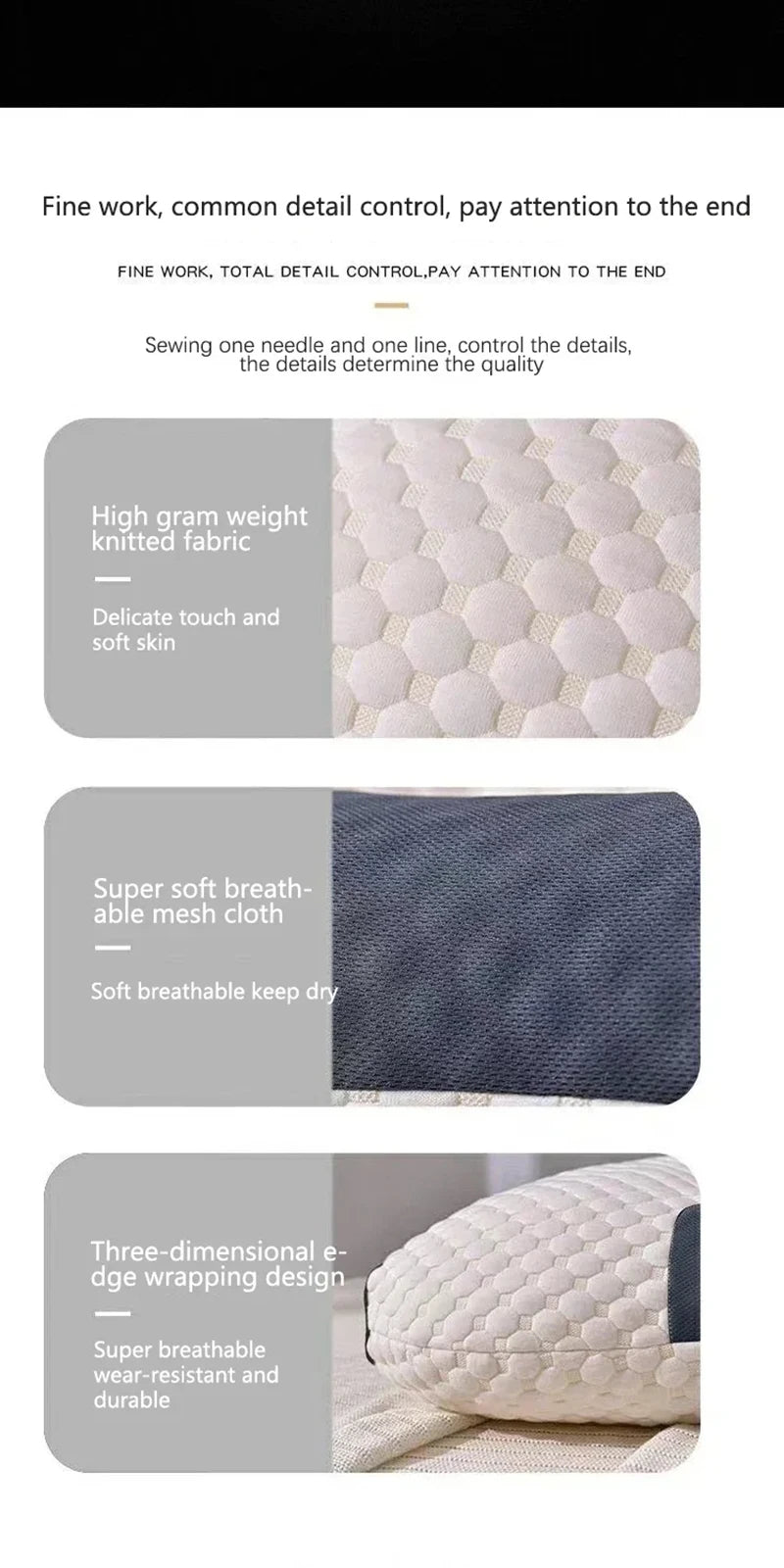 Contoured Neck Pillow with Soybean Fiber Fill 48x74cm
