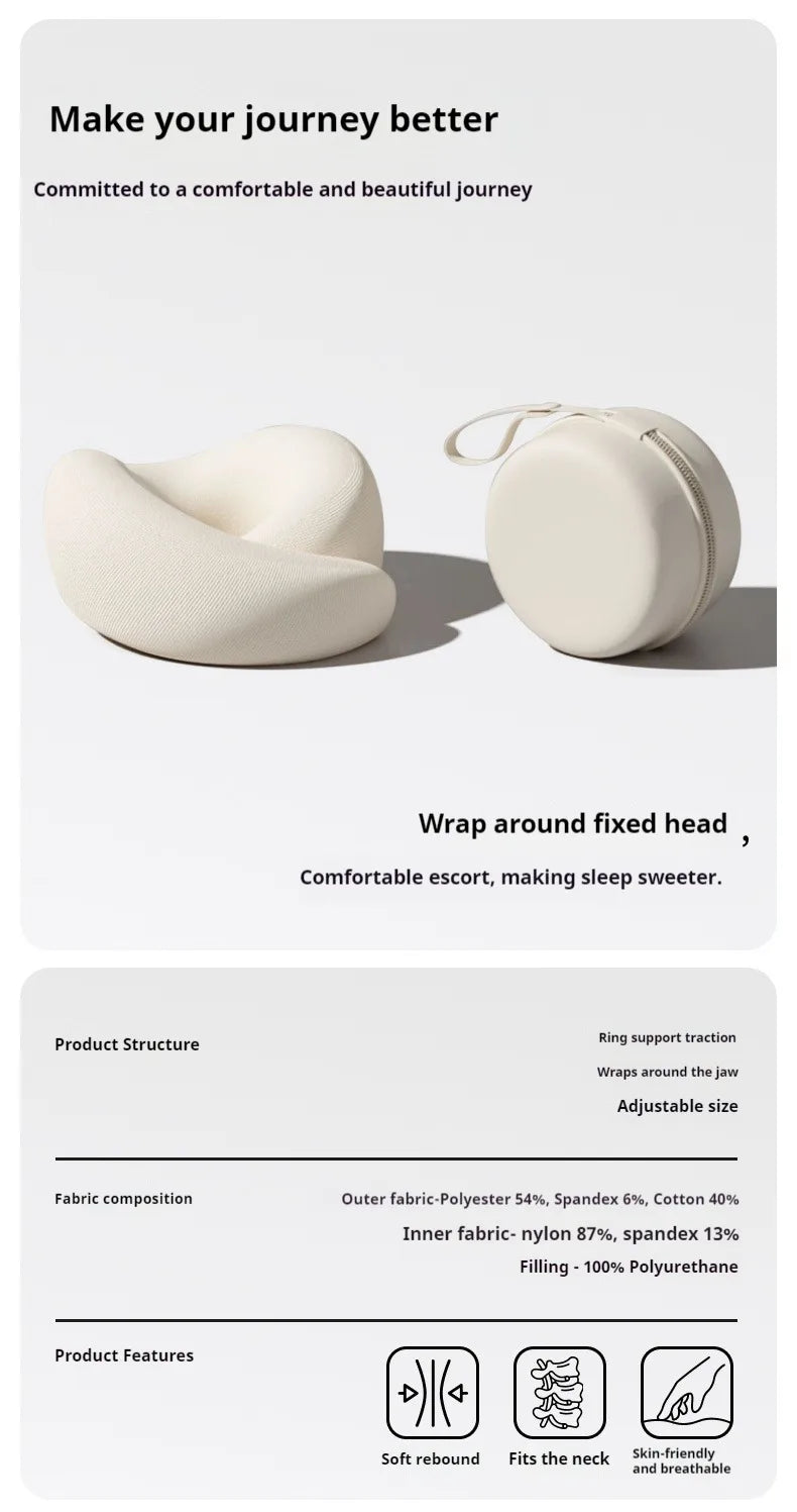Memory Foam Travel Neck Pillow with Ergonomic U-Shape Support