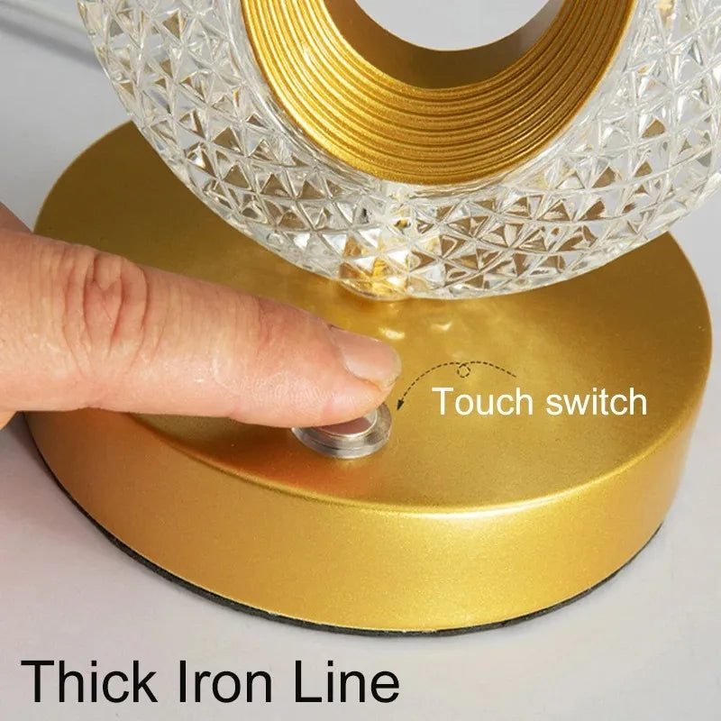 Touch Control 3D Crystal Night Light with Dimmable LED