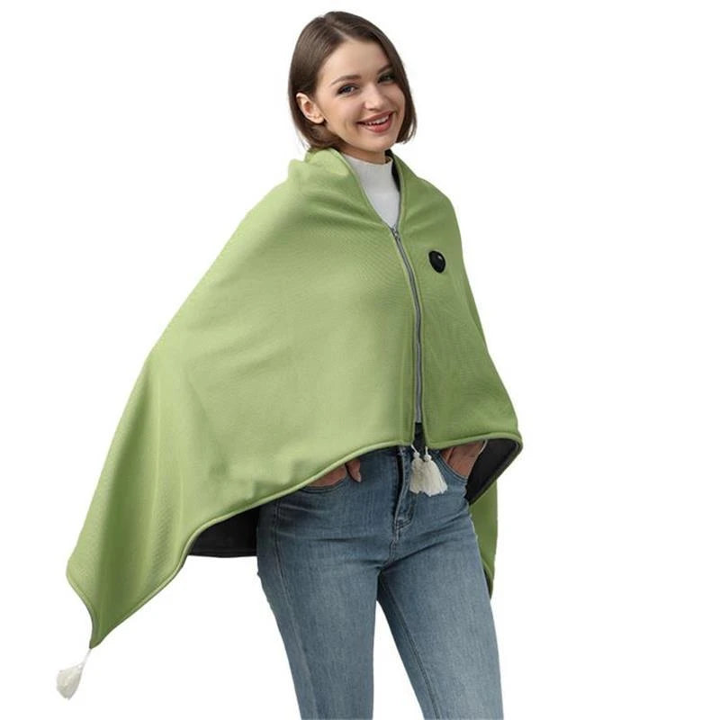 USB Heated Wearable Blanket Shawl with 3 Temperature Settings