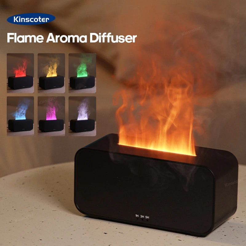 Flame Aroma Diffuser - Ultrasonic Humidifier with LED Light Effect