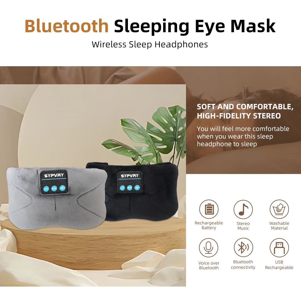 Bluetooth 5.3 Sleep Mask with Wireless Headphones