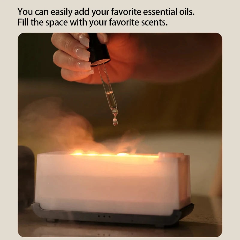 Flame Aroma Diffuser - Ultrasonic Humidifier with LED Light Effect