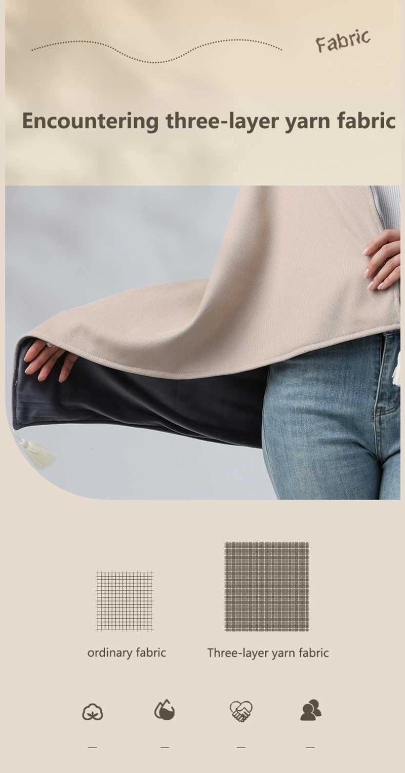 USB Heated Wearable Blanket Shawl with 3 Temperature Settings