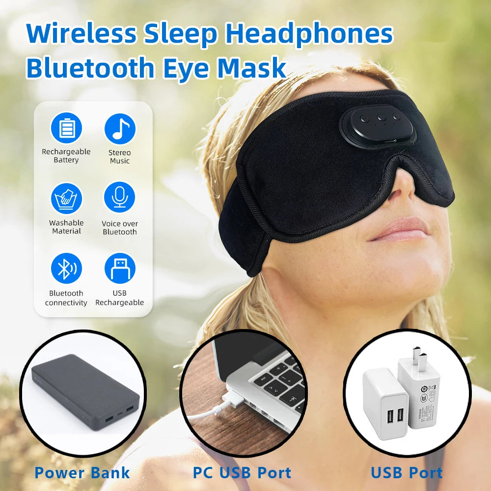 Heated Bluetooth Sleep Mask with Wireless Headphones