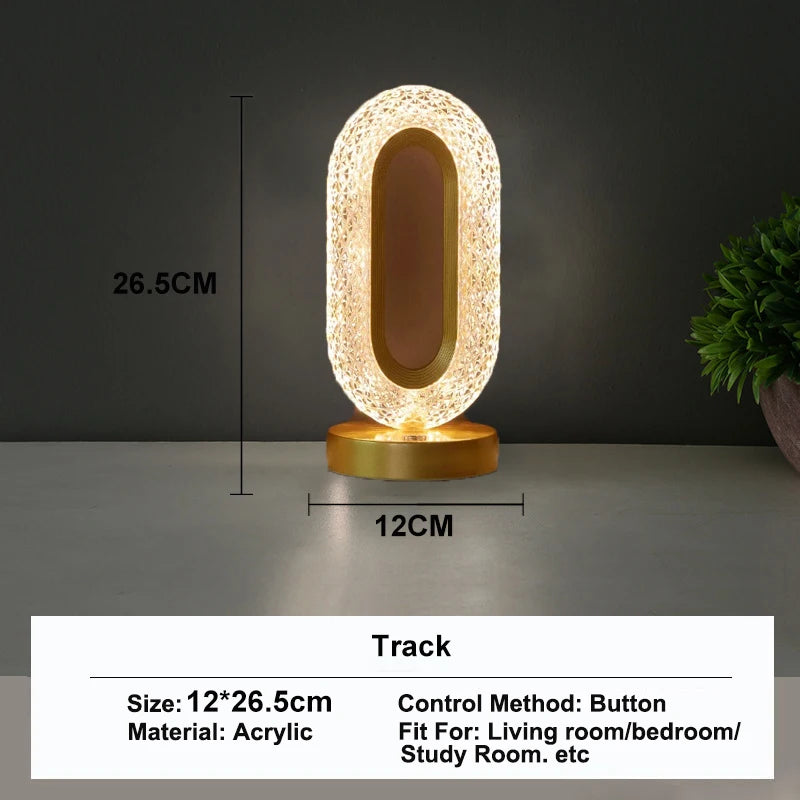 Touch Control 3D Crystal Night Light with Dimmable LED