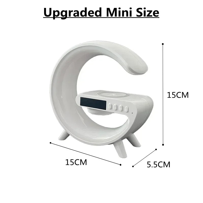 5-in-1 Wireless Charging Station with Bluetooth Speaker & RGB Alarm Clock