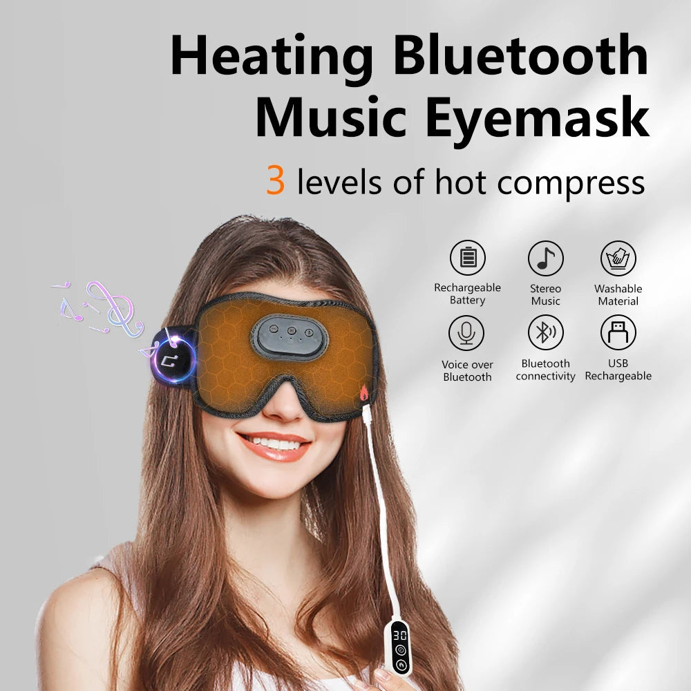 Heated Bluetooth Sleep Mask with Wireless Headphones