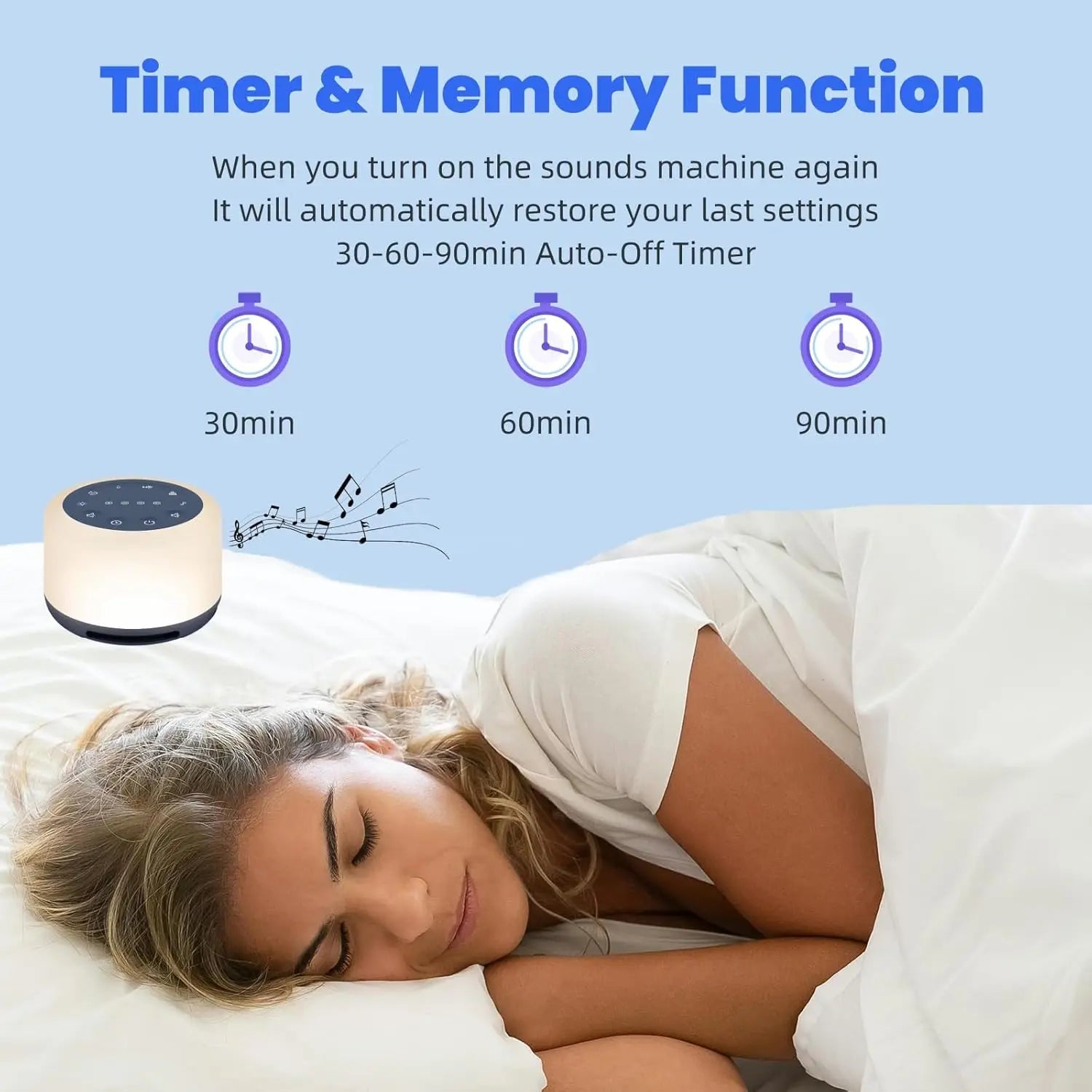 White Noise Sound Machine with Night Light