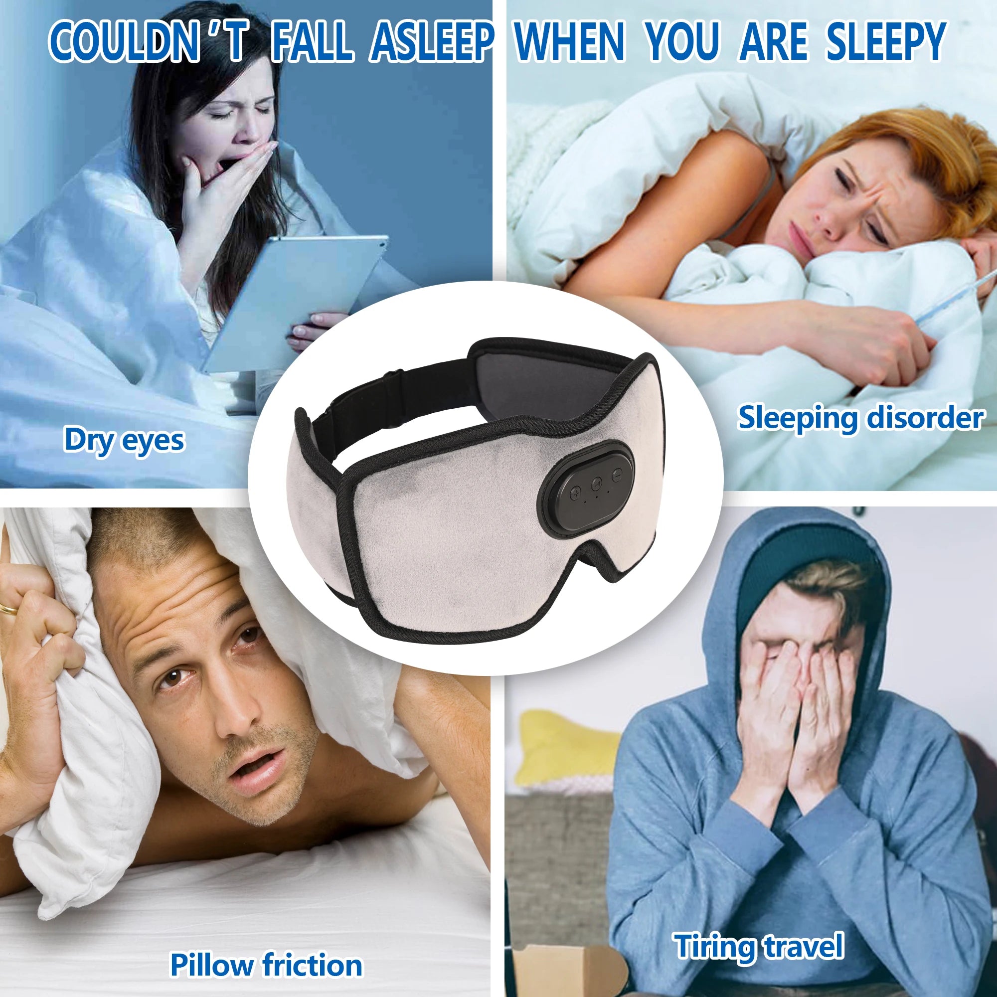 Heated Bluetooth Sleep Mask with Wireless Headphones