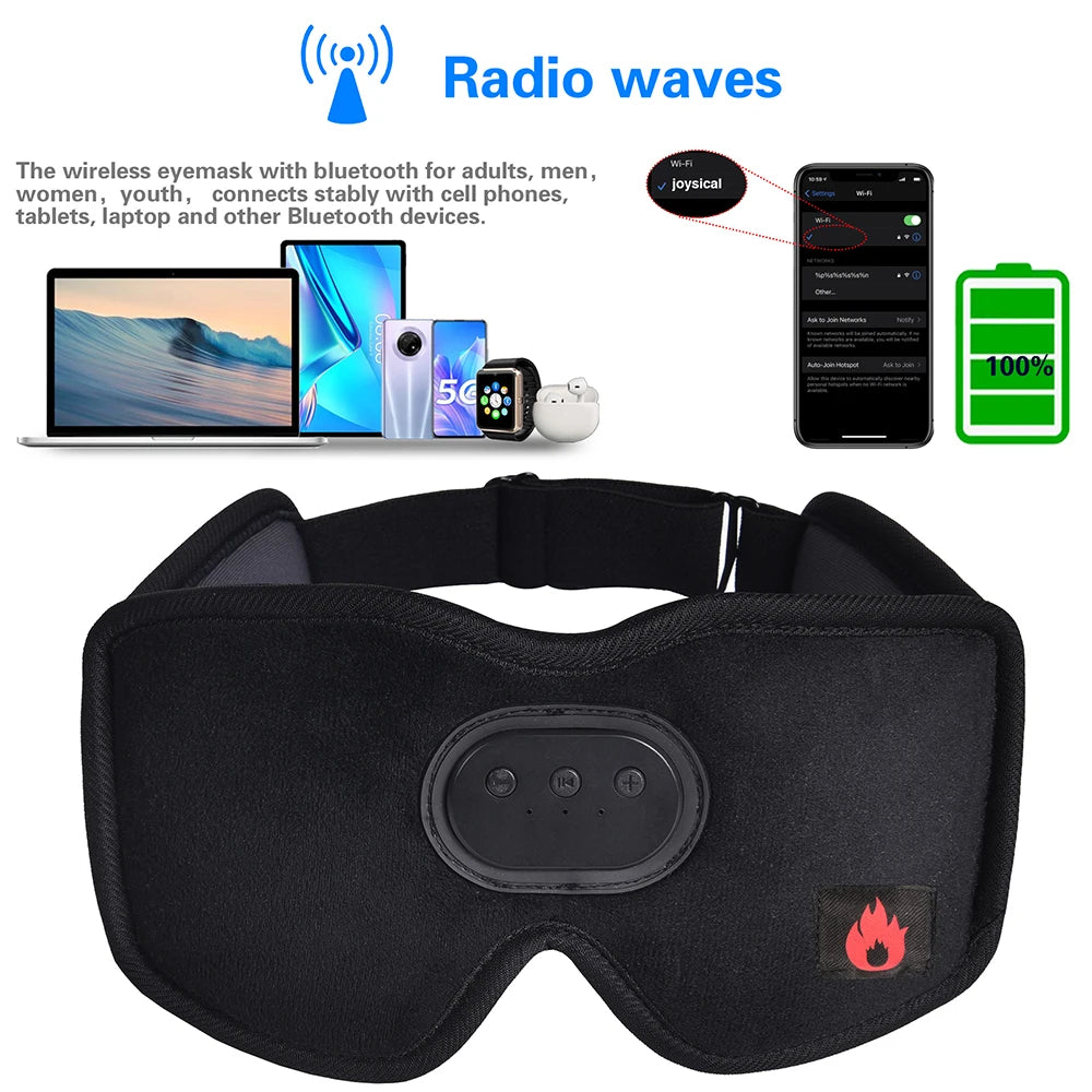 Heated Bluetooth Sleep Mask with Wireless Headphones