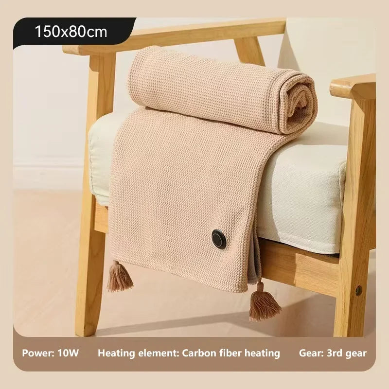 USB Heated Wearable Blanket Shawl with 3 Temperature Settings