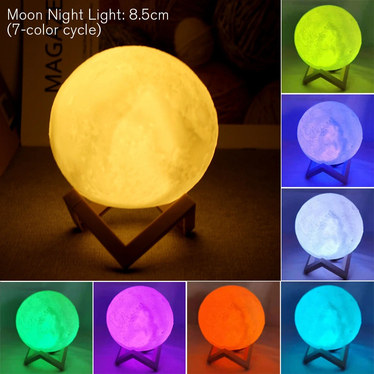 Moon Lamp - LED Night Light with Stand for Bedroom