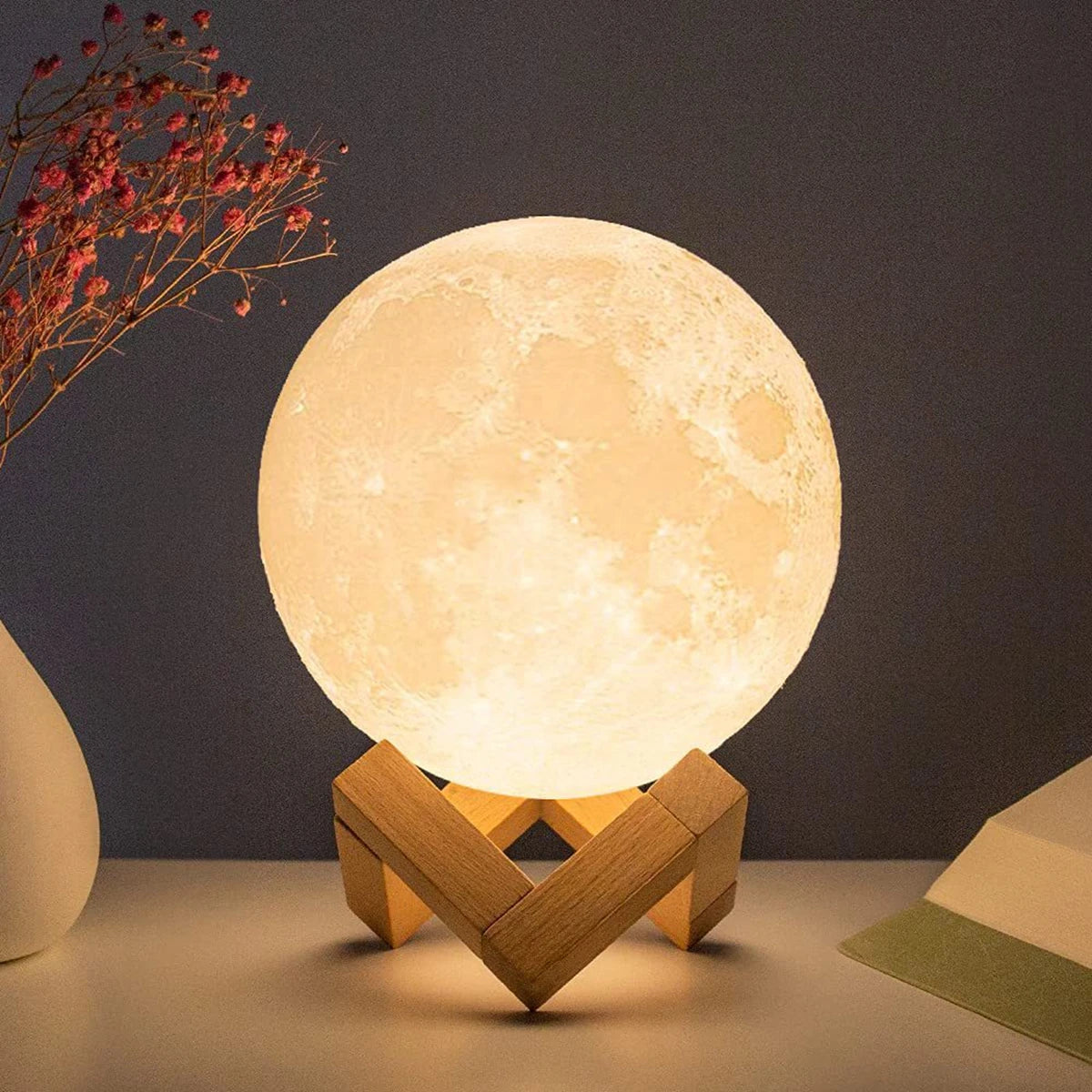 Moon Lamp - LED Night Light with Stand for Bedroom