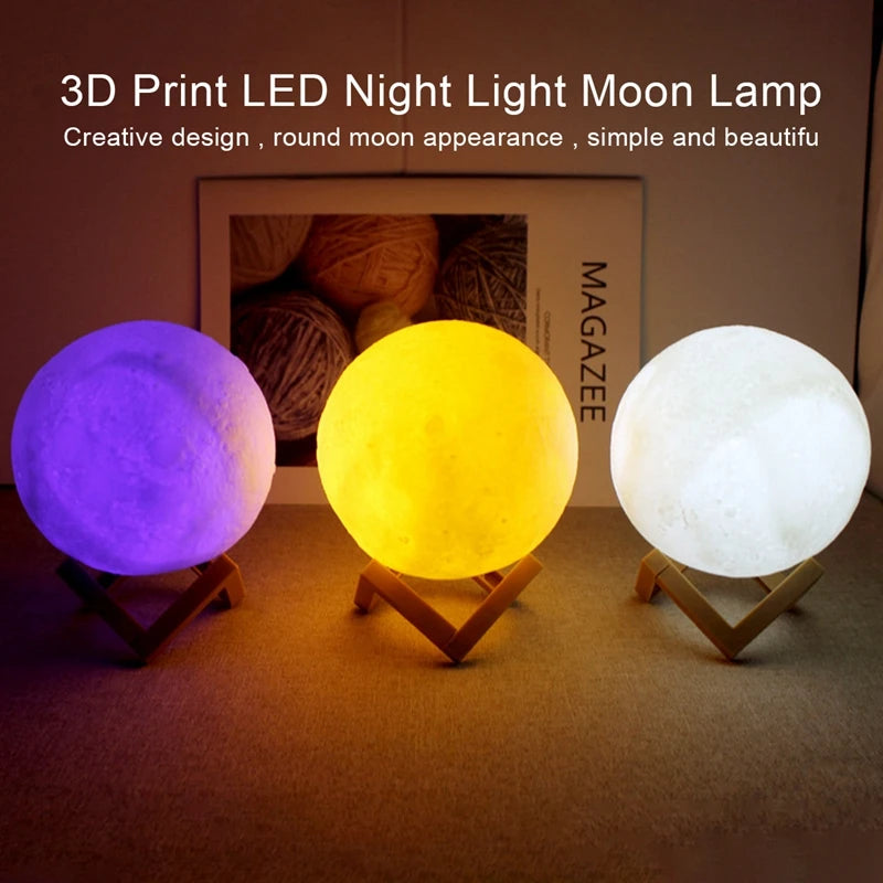 Moon Lamp - LED Night Light with Stand for Bedroom